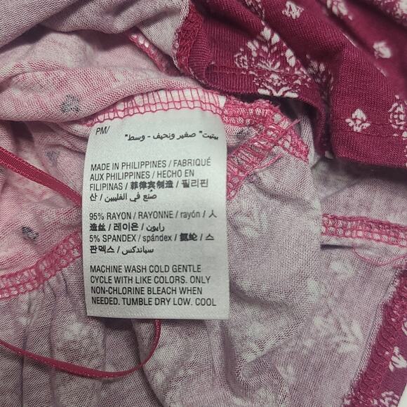 Style & Co Pink bohemian blouse Bell sleeve women's petite medium - Picture 6 of 6